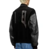 l-nyman Varsity bomber jacket in cotton and leather