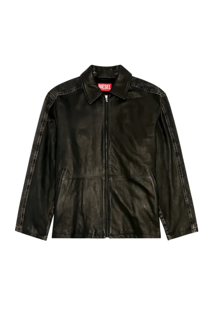 l-stoller Hybrid denim and leather jacket l-stoller Hybrid denim and leather jacket