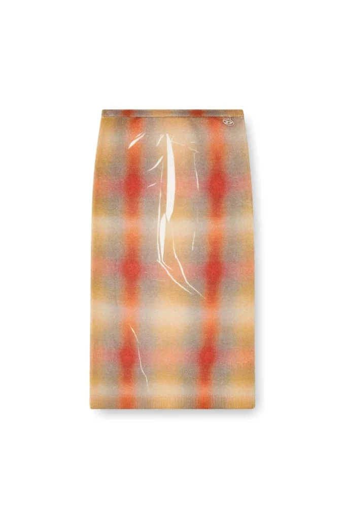 m-cherie-a Wool midi skirt with all-over check print m-cherie-a Wool midi skirt with all-over check print