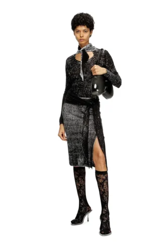 m-eganoid Knitted skirt with hip tie
