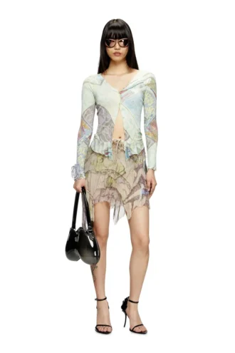 m-fiorina Cropped cardigan with medieval print m-fiorina Cropped cardigan with medieval print