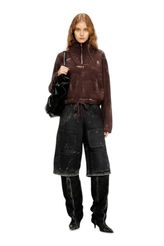 m-marcellette Half-zip jumper with distressed effect m-marcellette Half-zip jumper with distressed effect