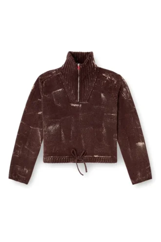 m-marcellette Half-zip jumper with distressed effect m-marcellette Half-zip jumper with distressed effect