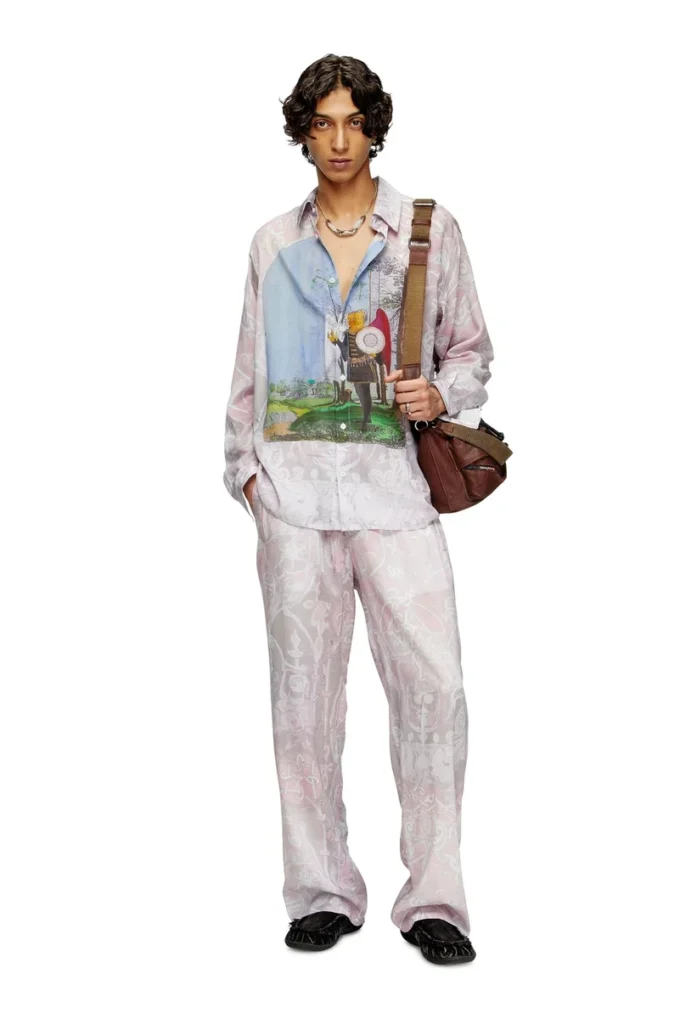 p-theck-a-ajfw Track pants with medieval print p-theck-a-ajfw Track pants with medieval print
