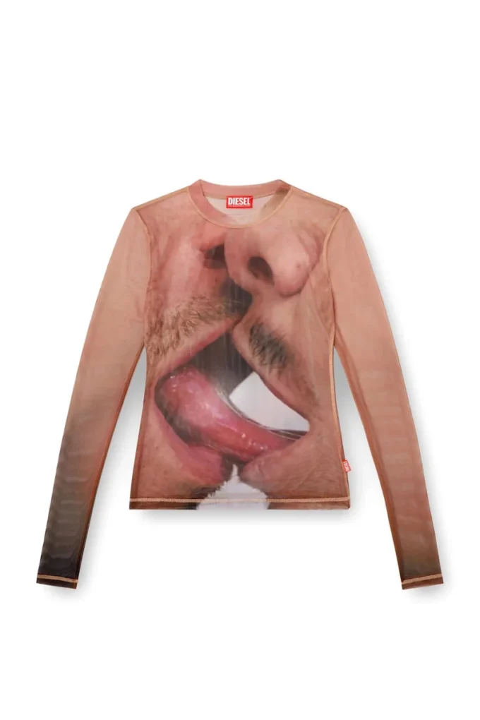 pr-t-sielar-tom25-1 Long-sleeve top in printed technical mesh pr-t-sielar-tom25-1 Long-sleeve top in printed technical mesh