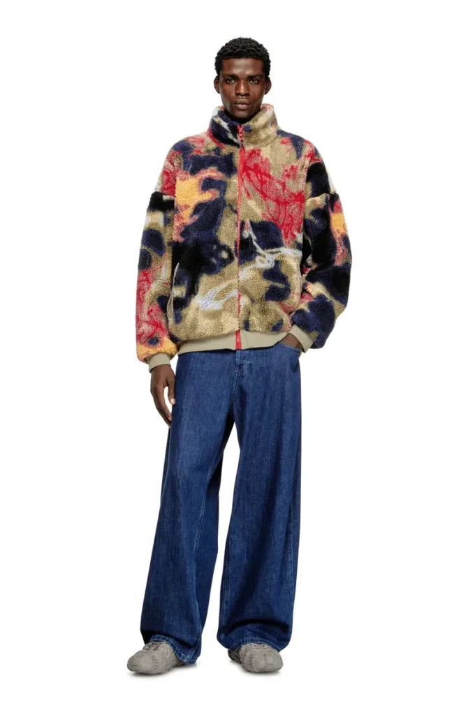 s-luke Teddy-fleece jacket with graffiti motif s-luke Teddy-fleece jacket with graffiti motif