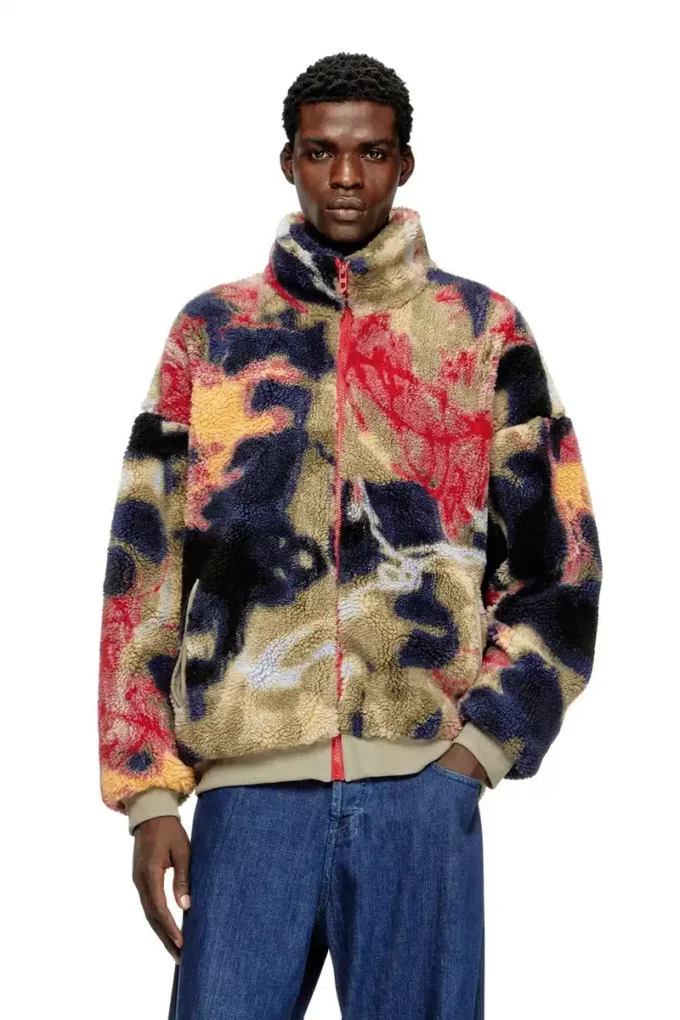s-luke Teddy-fleece jacket with graffiti motif s-luke Teddy-fleece jacket with graffiti motif
