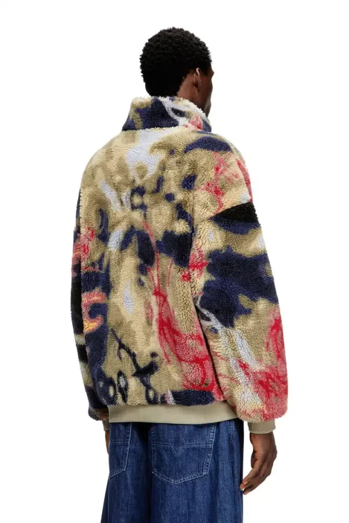 s-luke Teddy-fleece jacket with graffiti motif s-luke Teddy-fleece jacket with graffiti motif