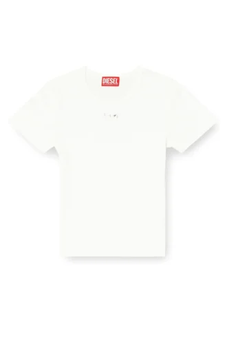 t-ele-long-od Slim ribbed T-shirt with metallic Oval D t-ele-long-od Slim ribbed T-shirt with metallic Oval D