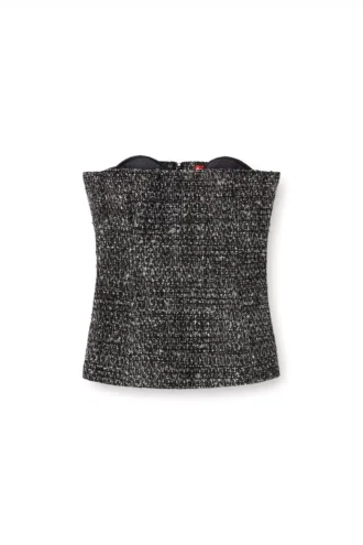 t-orset Bouclé corset top with ultra-low cut t-orset Bouclé corset top with ultra-low cut