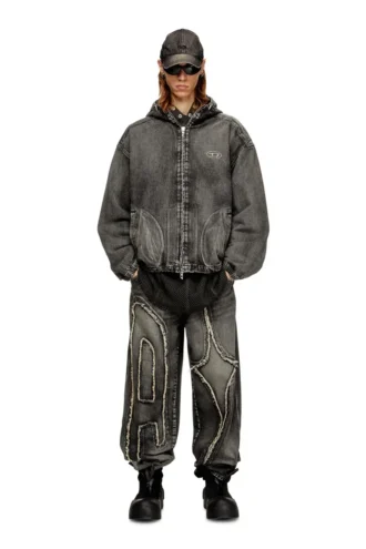 thugjack Hooded jacket in faded denim thugjack Hooded jacket in faded denim