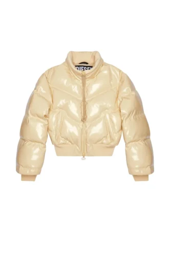 w-crema Quilted-vinyl down bomber jacket w-crema Quilted-vinyl down bomber jacket