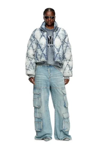 w-histel Puffer jacket in argyle-quilted devoré shell w-histel Puffer jacket in argyle-quilted devoré shell