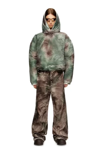 w-thug-jkt-puffy Puffy hooded jacket in camo nylon w-thug-jkt-puffy Puffy hooded jacket in camo nylon