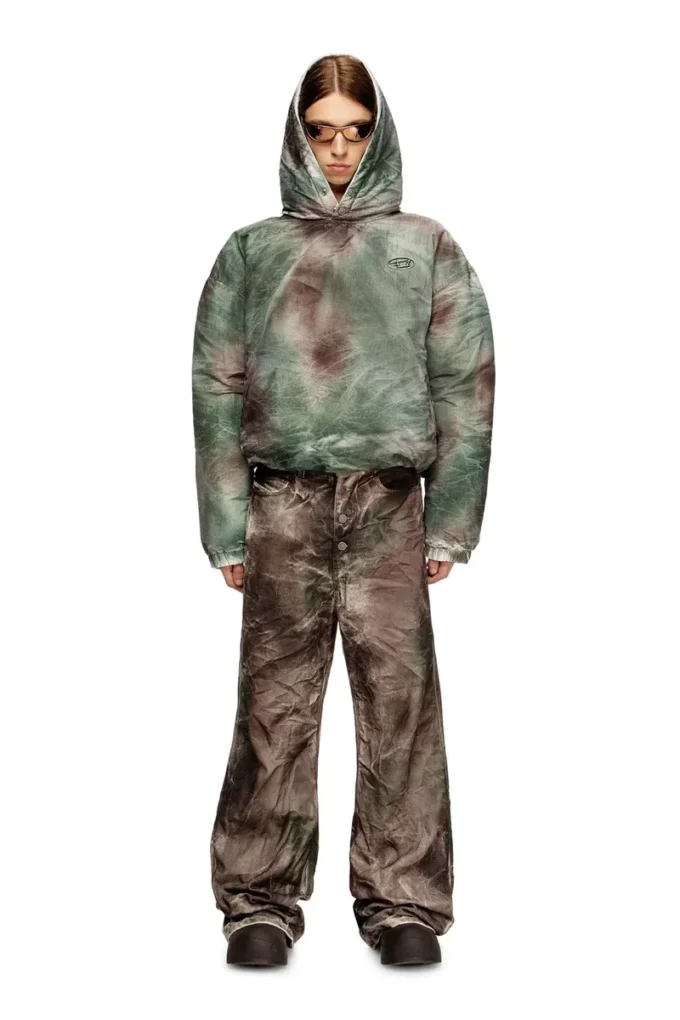 w-thug-jkt-puffy Puffy hooded jacket in camo nylon w-thug-jkt-puffy Puffy hooded jacket in camo nylon