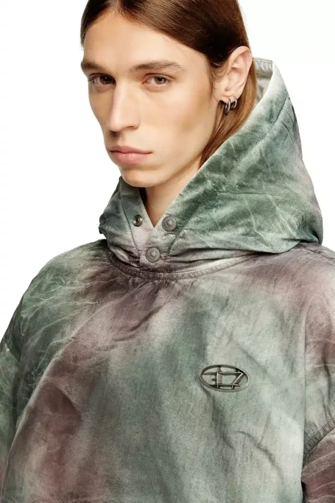 w-thug-jkt-puffy Puffy hooded jacket in camo nylon w-thug-jkt-puffy Puffy hooded jacket in camo nylon