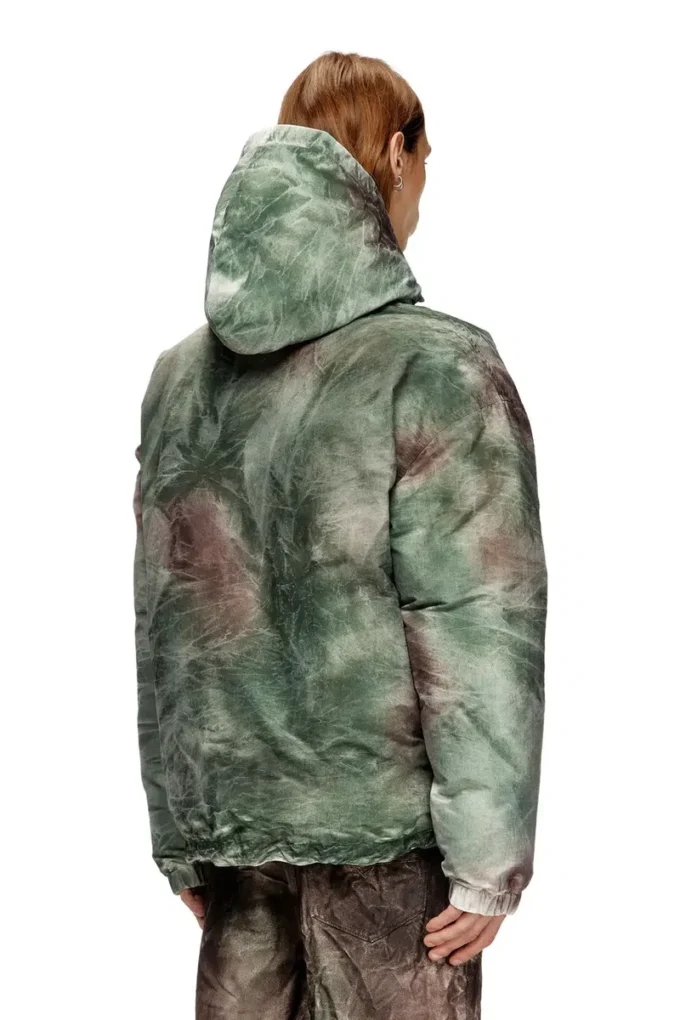 w-thug-jkt-puffy Puffy hooded jacket in camo nylon w-thug-jkt-puffy Puffy hooded jacket in camo nylon