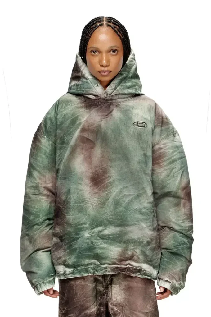 w-thug-jkt-puffy Puffy hooded jacket in camo nylon w-thug-jkt-puffy Puffy hooded jacket in camo nylon